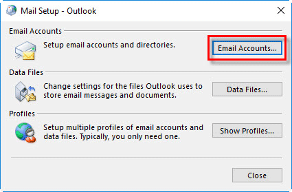 click Email Accounts