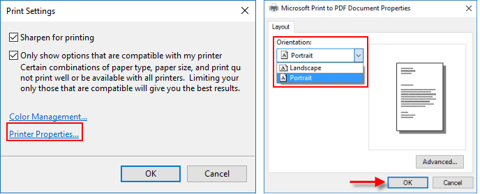 Click the Printer Properties