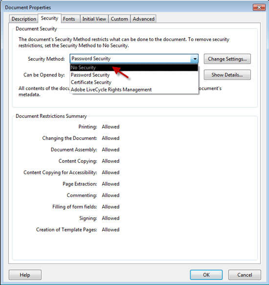 Remove password protection from PDF
