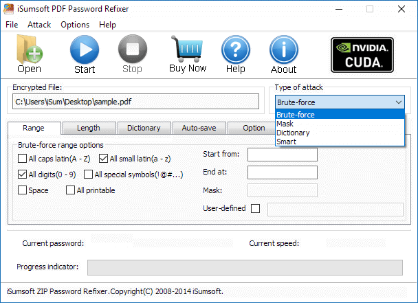 Import the encrypted pdf file