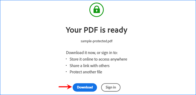 click Download to download the password protected PDF