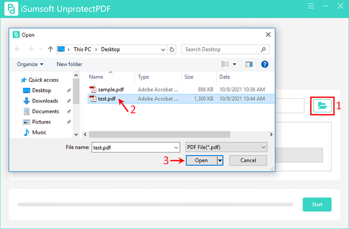 import secured PDF file