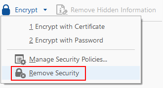 Remove password security from a PDF file