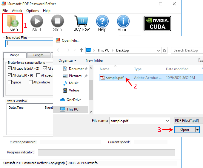 add password protected PDF file