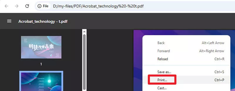 print to new PDF file