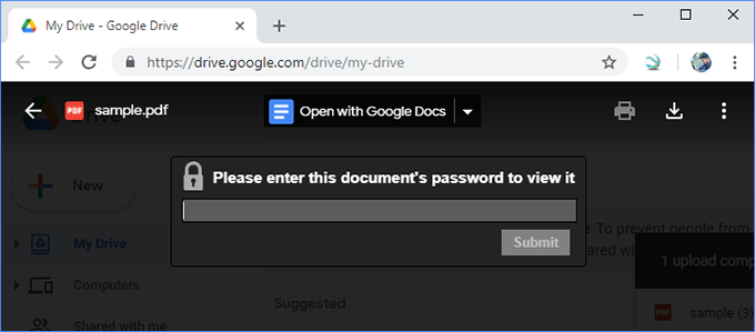 enter document password to view PDF