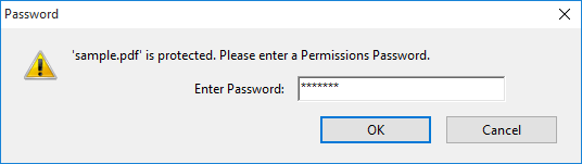 enter password and click OK