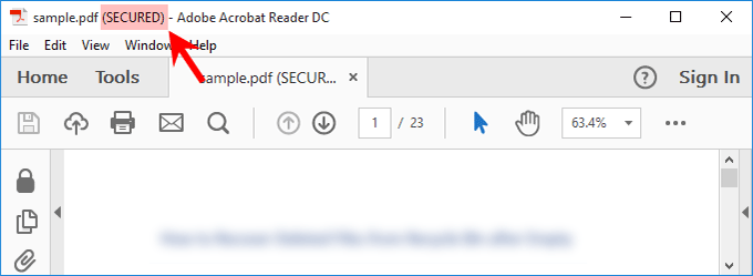 unsecure a secured PDF file