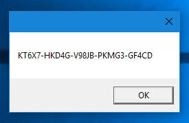 Windows product key display