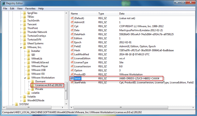 find windows license key in registry