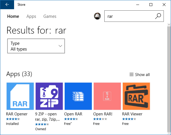 App that support extraction of RAR file