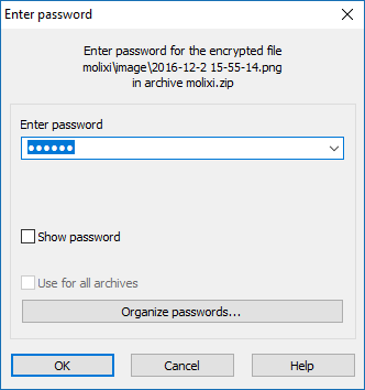 Enter password to unlock ZIP file
