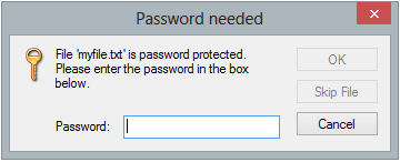 Unpack the password protected zip file