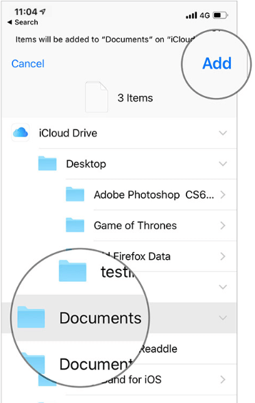 Add items to folder