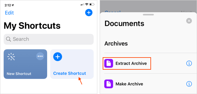 Create shortcut