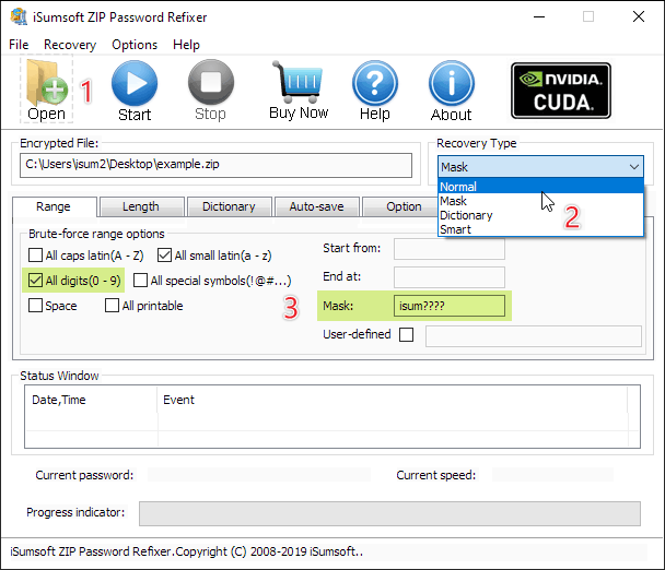 Select password attack mode