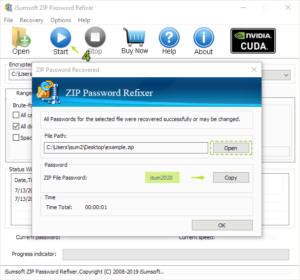 Zip file password recovered