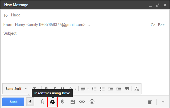 how to send zip file on gmail