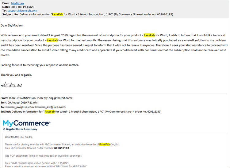 email screenshot