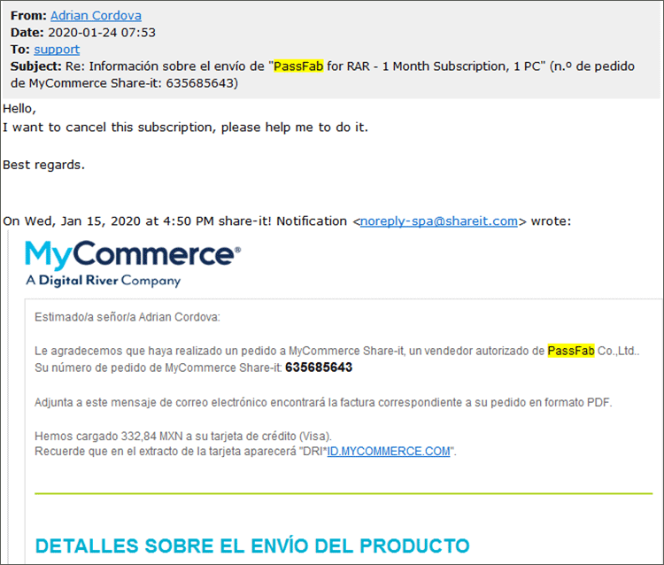 email screenshot