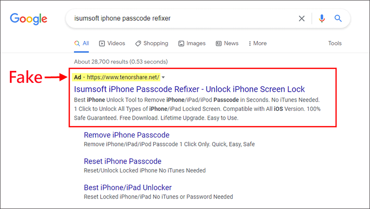 iSumsoft iPhone Passcode Refixer Ad