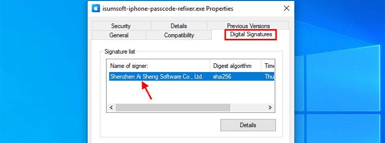 signature information 