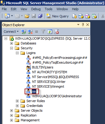 sql management studio 2008 r2 grant sa