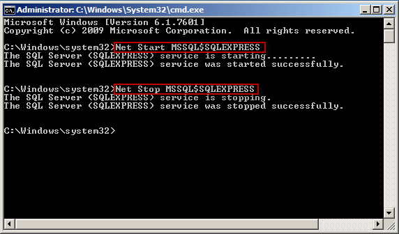 Another kind of Net commands to stop/start SQL Server service