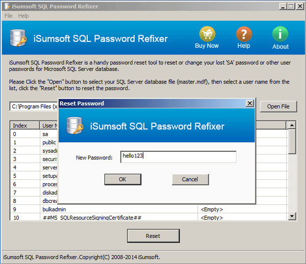 Type a new password for SA account