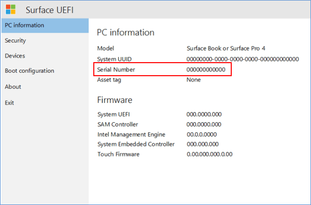 identify microsoft surface tablet with serial number lookup