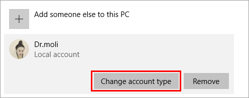 Change account type