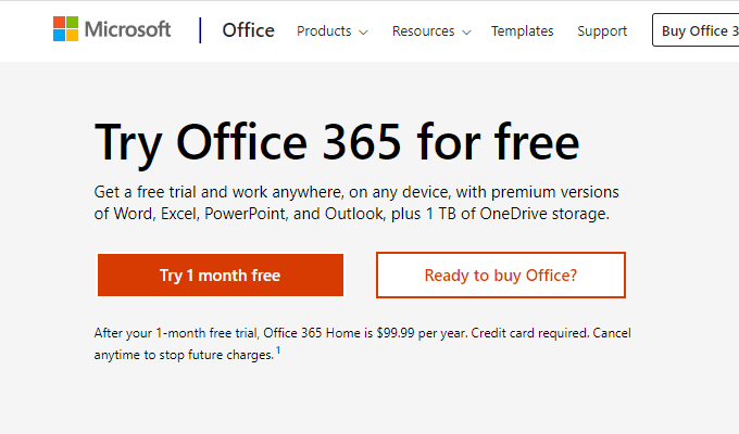 Free office product trials