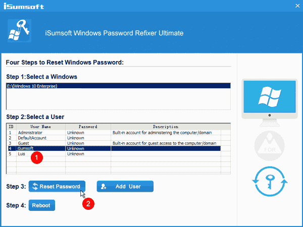 Reset Surface login password