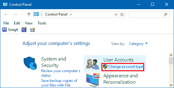 Change account type