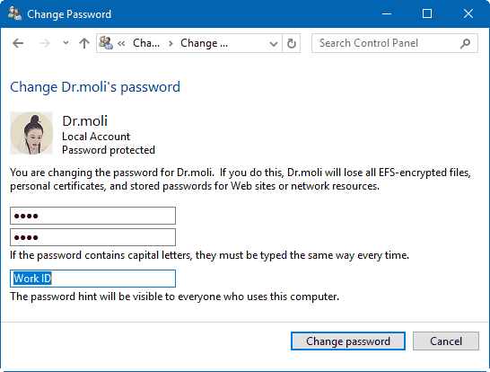Enter new password