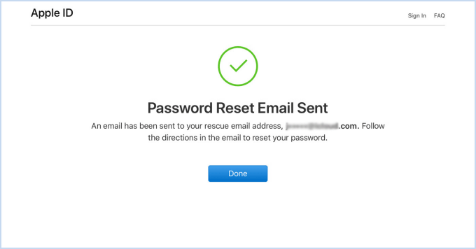 Apple ID recovery email