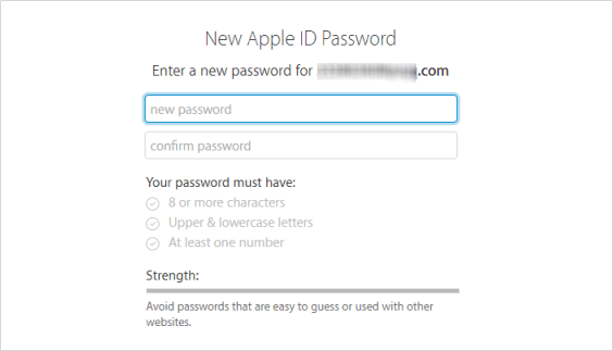 Reset Apple ID password