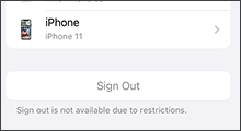 apple id sign out is not available