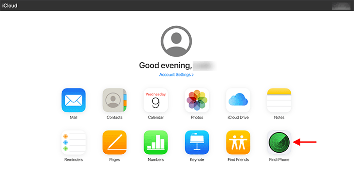 click Find iPhone