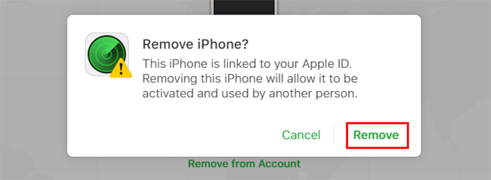 click Remove from Account