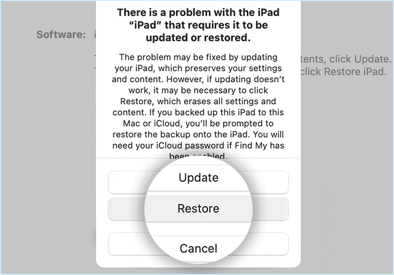 click restore