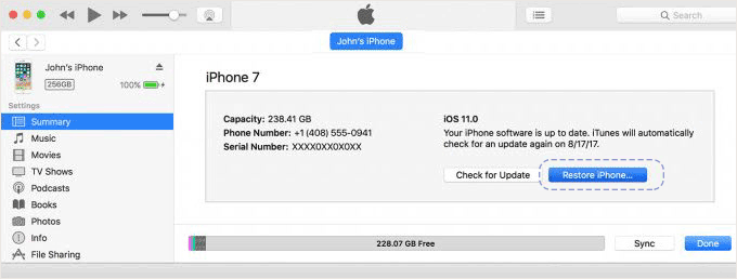 Restore iPhone
