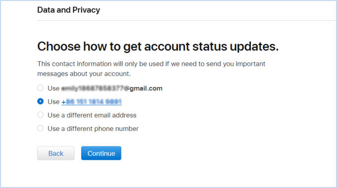 Select contact information
