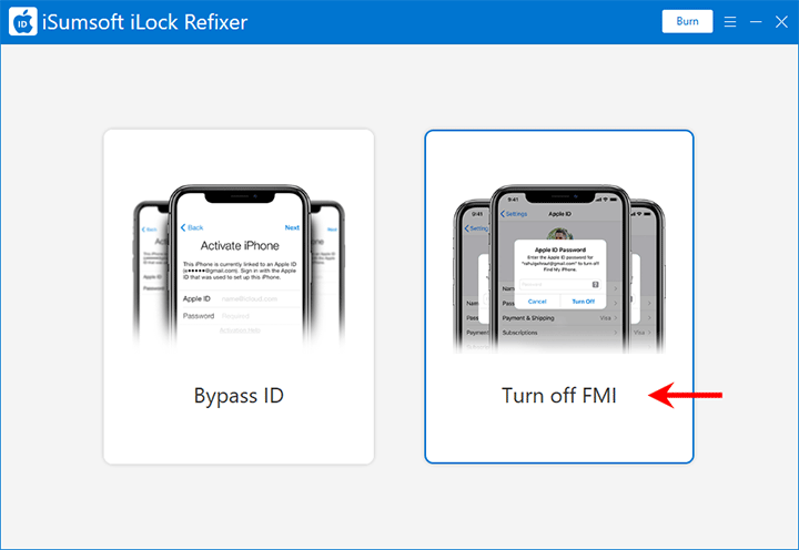 select Turn off FMI