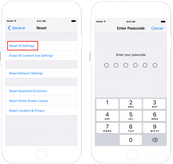 Reset iPhone/iPad