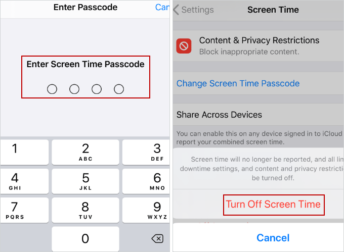 Turn Off Screen Time