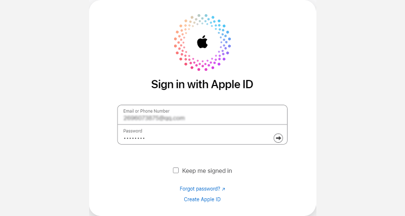 sign in to icloud