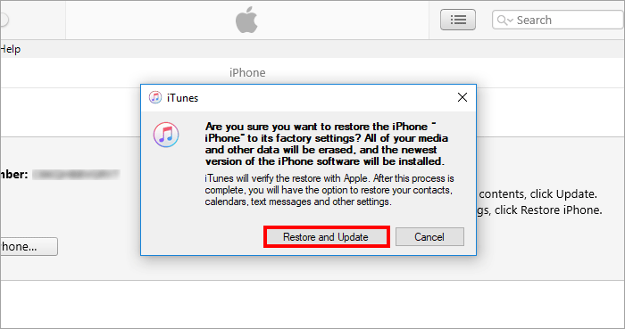 choose Restore and Update