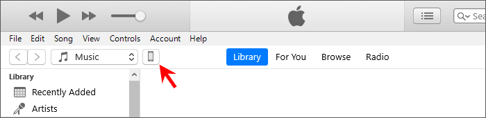 open iTunes and click the phone icon