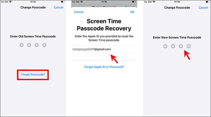 set new Screen Time passcode
